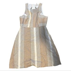 linen patchwork dress with cutouts. Summer 2024